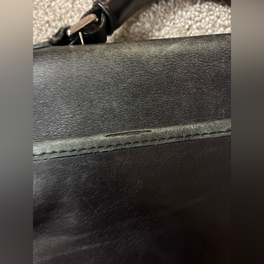 Coach Black Leather Messenger Bag - Picture 7 of 12